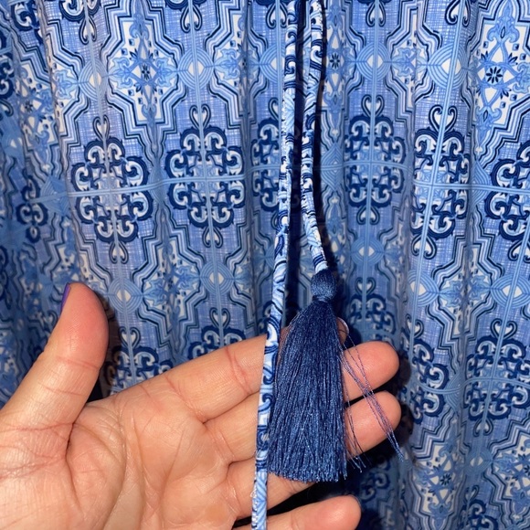 CABANA LIFE GORGEOUS BLUE GEOMETRIC SWIMSUIT COVER UP SZ SMALL - Picture 3 of 7